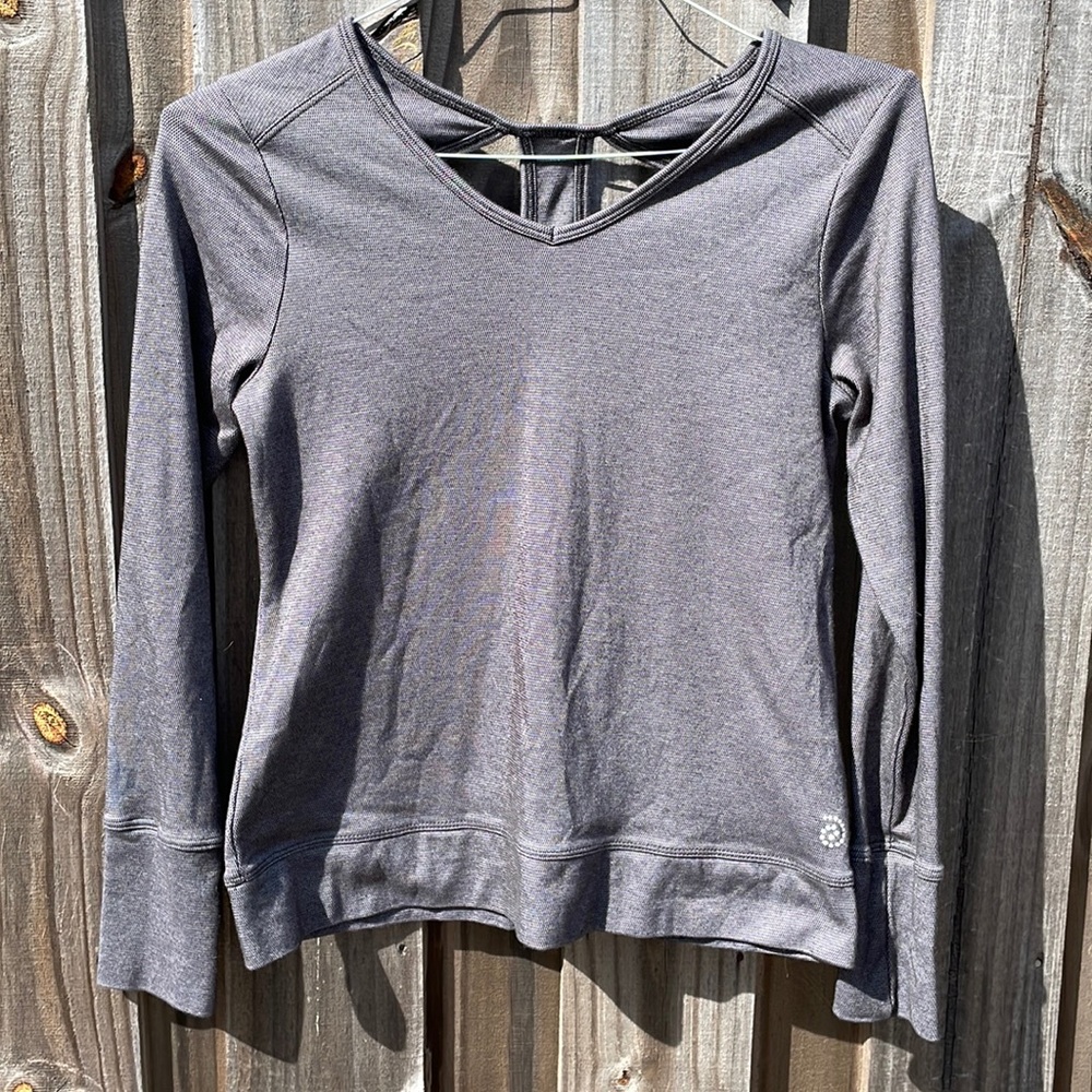 Be Inspired Back Cutaway / Keyhole Gray Top